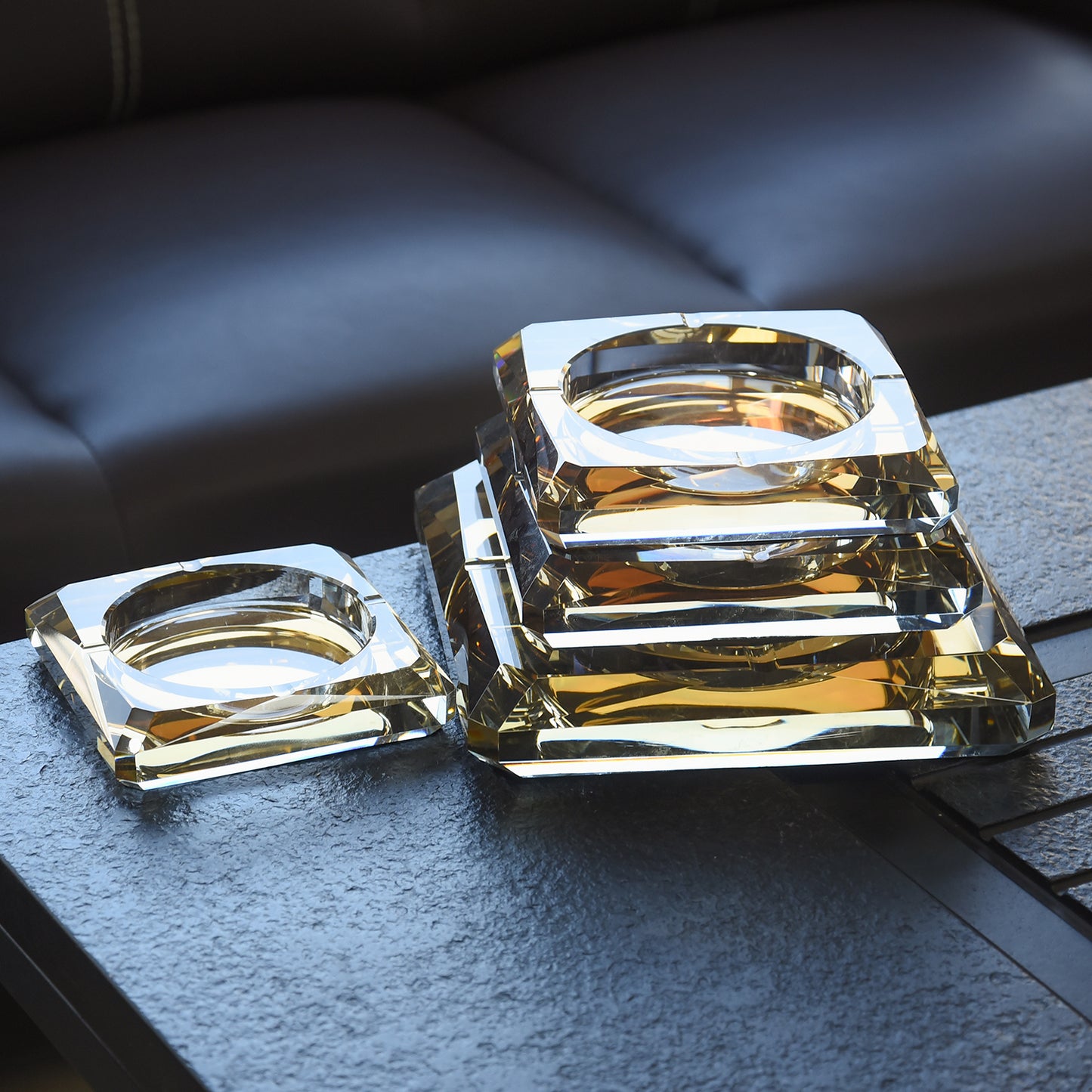 New creative crystal ashtray square ornament